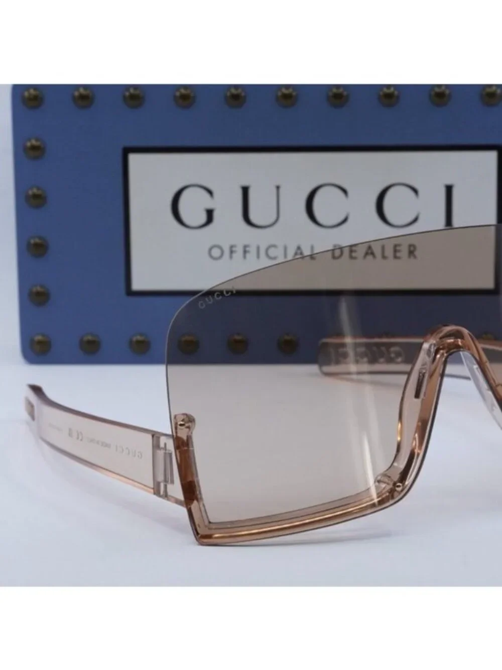 Gucci GG1631S 010 Shield Sunglasses - Nude\Pink